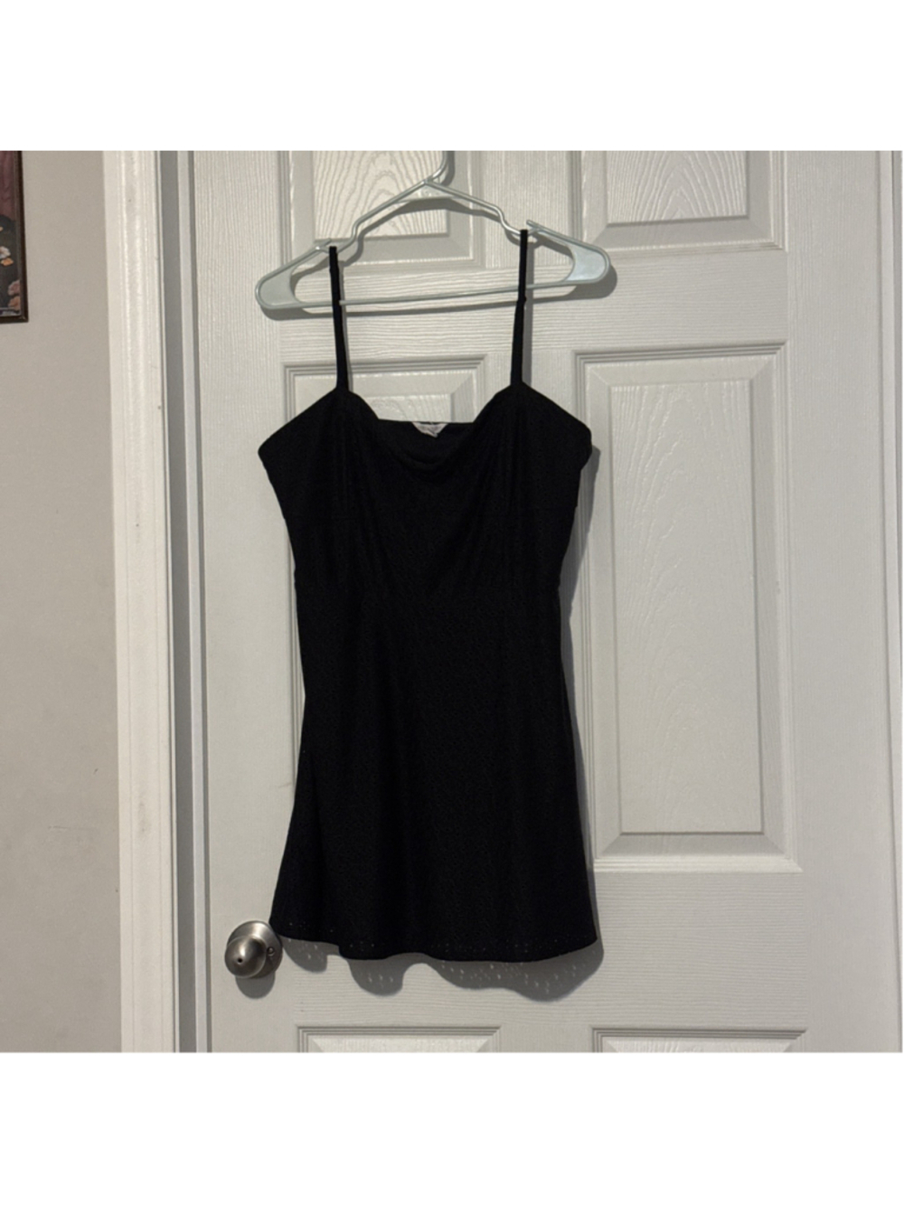 Aeropostale Women's Black Lined Spaghetti Strap Mini Sundress Size XL Flare Sexy